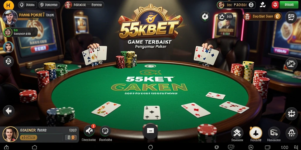 Tampilan permainan Poker yang mendebarkan di 55KBET.