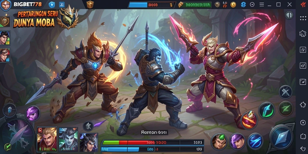 Tampilan seru gameplay BIGBET78 dengan pertempuran tim yang dinamis.