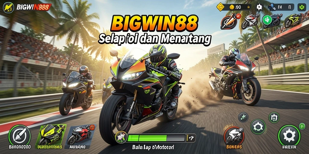 Gameplay mendebarkan dalam balapan motor dengan visual yang menakjubkan.