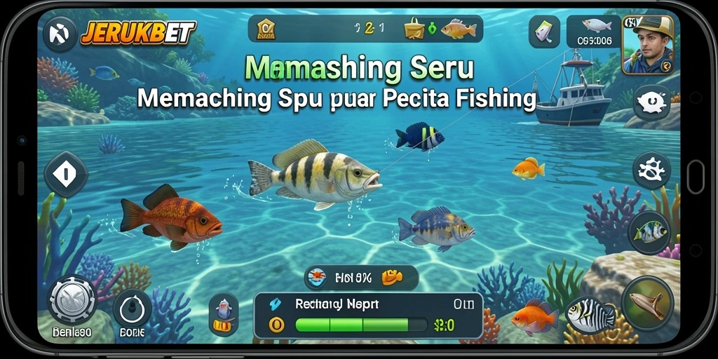 Tampilan menakjubkan dari gameplay JERUKBET dengan aksi memancing seru.