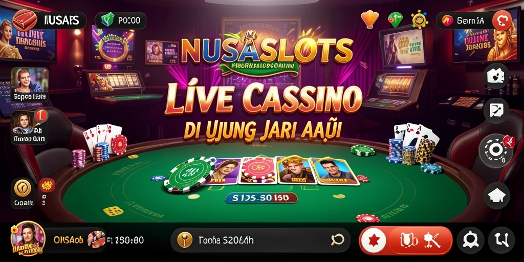 Tampilan gameplay menarik di NUSASLOTS dengan dealer live yang profesional.