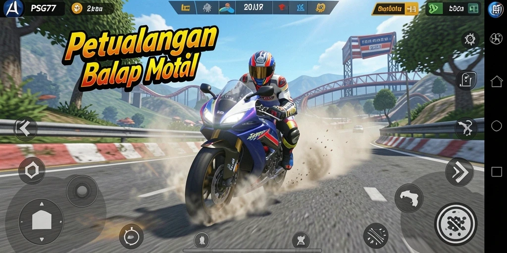Tampilan aksi balap motor yang seru di PSG77.