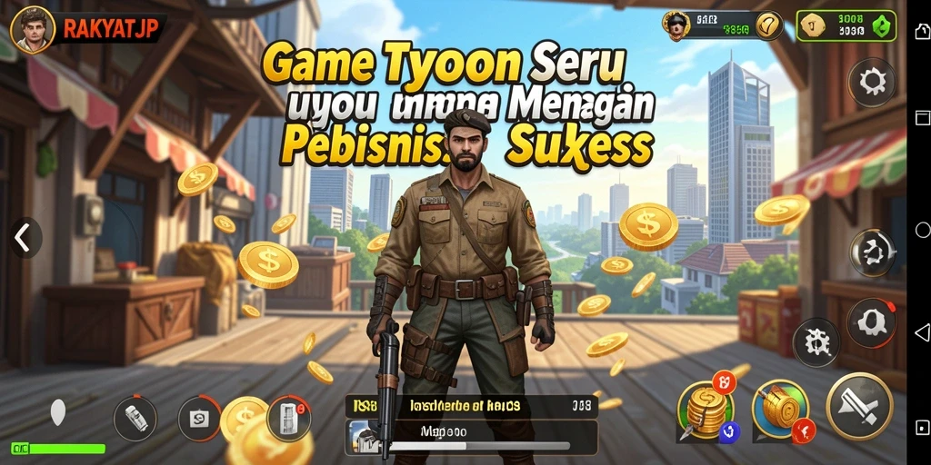 Screenshot gameplay RAKYATJP yang menunjukkan manajemen bisnis yang seru.