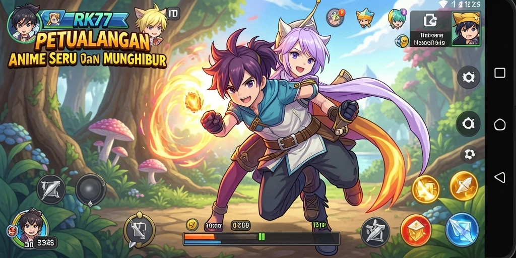 Tampilan gameplay yang menakjubkan dengan karakter Anime yang beragam.