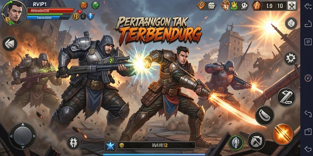 Screenshot utama RVIP1 menampilkan pertarungan mendebarkan antara karakter berbeda.